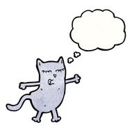 cartoon cat with thought bubble N183