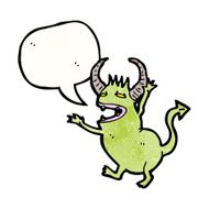 little monster with speech bubble N2