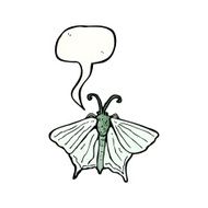 butterfly with speech bubble cartoon N4