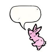 bunny rabbit with speech bubble N3