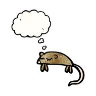 cartoon mouse with thought bubble N35