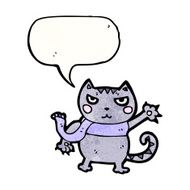 cartoon cat with speech bubble N149