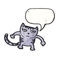 cartoon cat with speech bubble N150