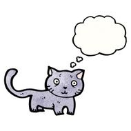 cartoon cat with thought bubble N185