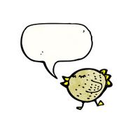 funny bird with speech bubble cartoon N6