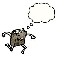 cartoon book with thought bubble N6
