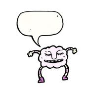 cartoon cloud monster with speech bubble N3