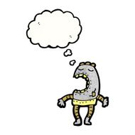 cartoon robot with thougth bubble N2