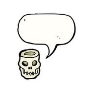 cartoon skull with speech bubble N66