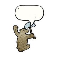 cartoon bear with umbrella N4