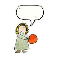 child&#039;s drawing of a woman with ball N3