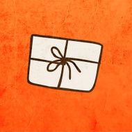gift on orange background