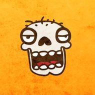 skull on orange