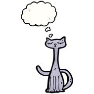 cartoon cat with thought bubble N188