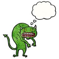 carton monster with thought bubble N2