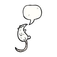 cartoon white mouse with speech bubble N29