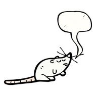 cartoon white mouse with speech bubble N31