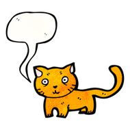 cartoon cat with speech bubble N152