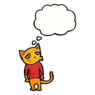 cat with thought cloud cartoon N8