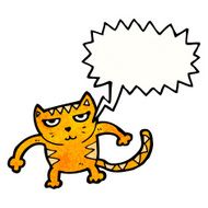 cartoon cat with speech bubble N153