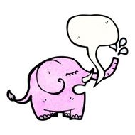 cartoon pink elephant N45