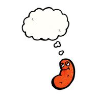 cartoon baked bean with thought bubble N8