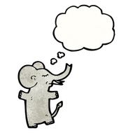cartoon elephant with thought bubble N19