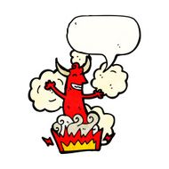 cartoon devil with speech bubble N29