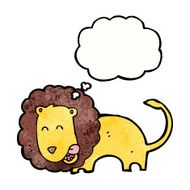 cartoon lion with thought bubble N30