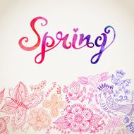 Vector watercolor floral greeting card