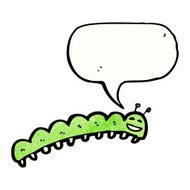 cartoon caterpillar with speech bubble N15
