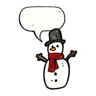 snowman with speech bubble N14