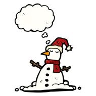 snowman with thought bubble cartoon N11