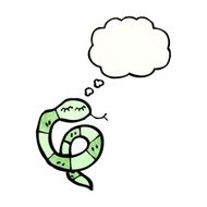 cartoon snake with thought bubble N127