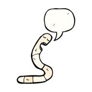 cartoon worm with speech bubble N14