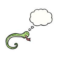 snake with thought bubble cartoon N9