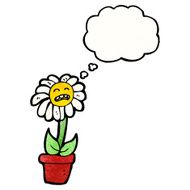 flower with thougth bubble cartoon N3