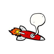 cartoon rocket with speech bubble N11