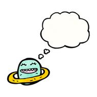 cartoon planet with thought bubble N5