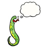 cartoon snake with thought bubble N130