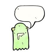 cartoon ghost with speech bubble N54