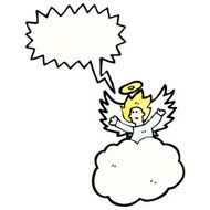 angel on cloud with speech bubble N5