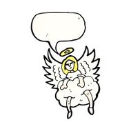 angel on cloud with speech bubble N6