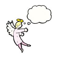 angel with thougth bubble cartoon N12