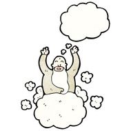 cartoon god on cloud N25