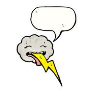 cartoon storm cloud with speech bubble N2