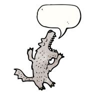 cartoon wolf with speech bubble N67