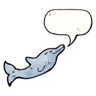 dolphin with speech bubble cartoon N3