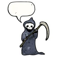 death with speech bubble and scythe N3