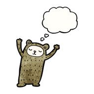 bear with thought bubble cartoon N10